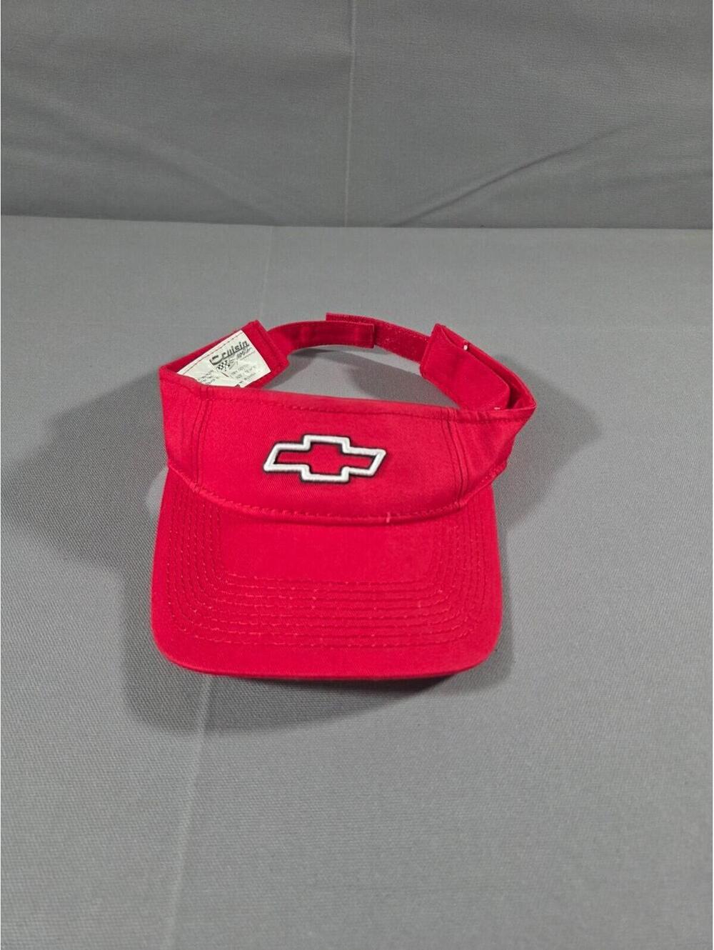Vintage Chevy Chevrolet Visor Hat Red Cruisin Sports Strapback OSFA